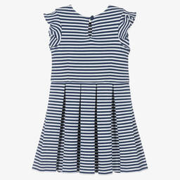 Поло Ralph Lauren-Платье из джерси в бело-синюю полоску | Childrensalon Outlet