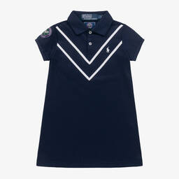 Ralph Lauren-Girls Blue Wimbledon Polo Dress | Childrensalon Outlet