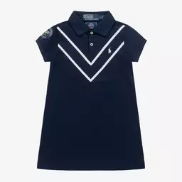 Ralph Lauren-Girls Blue Wimbledon Polo Dress | Childrensalon Outlet