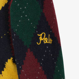 رالف لورين-كارديغان صوف محبوك لون كحلي للبنات | Childrensalon Outlet