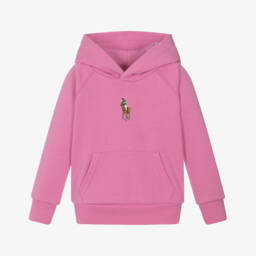 Ralph Lauren-Розовый вязаный пуловер с капюшоном для девочек | Childrensalon Outlet