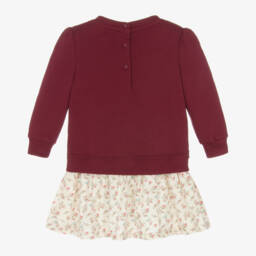 Ralph Lauren-فستان سويتشيرت قطن لون أحمر للمولودات | Childrensalon Outlet