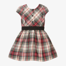 Ralph Lauren-Girls Checkered Satin Dress | Childrensalon Outlet