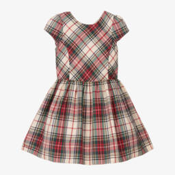 Ralph Lauren-Girls Checkered Satin Dress | Childrensalon Outlet