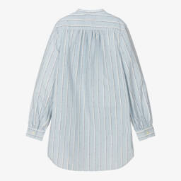 رالف لورين-فستان قميص قطن لون أزرق | Childrensalon Outlet