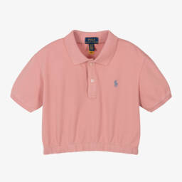 Ralph Lauren-Girls Cotton Pink Polo Top | Childrensalon Outlet