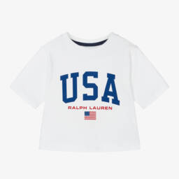 Ralph Lauren-Girls Cotton USA Flag Tee | Childrensalon Outlet