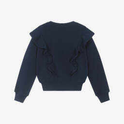 Ralph Lauren-Уютный синий топ с оборками для девочек | Childrensalon Outlet