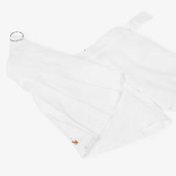 Ralph Lauren-تنورة شورت قطنية بيضاء نقية للبنات | Childrensalon Outlet