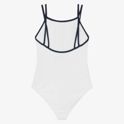 Ralph Lauren-مايوه فاخر أبيض للبنات بنقشة المهر | Childrensalon Outlet