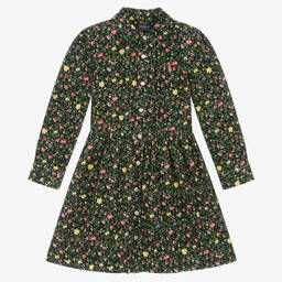 Поло Ralph Lauren-Вельветовое платье в цветочек для девочек | Childrensalon Outlet
