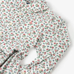 رالف لورين-فستان بطبعة ورود قطن لون عاجي وزهري | Childrensalon Outlet