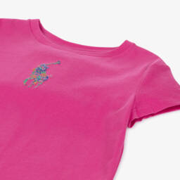 Ralph Lauren-Girls Floral Pony Pink Tee | Childrensalon Outlet