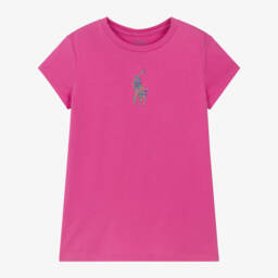 Ralph Lauren-Girls Floral Pony Pink Tee | Childrensalon Outlet