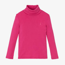 Ralph Lauren-Girls Fuchsia Roll Neck Top | Childrensalon Outlet