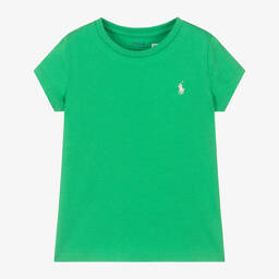 Ralph Lauren-تيشيرت قطن لون أخضر للبنات | Childrensalon Outlet