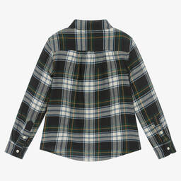 Ralph Lauren-Зеленая хлопковая блузка в клетку с рюшами | Childrensalon Outlet