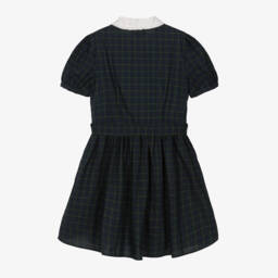 Ralph Lauren-فستان تارتان قطن لون أخضر داكن | Childrensalon Outlet