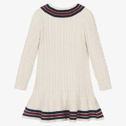 رالف لورين-فستان قطن محبوك لون عاجي | Childrensalon Outlet