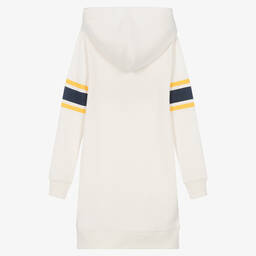 Ralph Lauren-Girls Ivory Cotton Varsity Hoodie Dress | Childrensalon Outlet