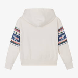 Ralph Lauren-هودي فير آيل قطن لون عاجي للبنات | Childrensalon Outlet