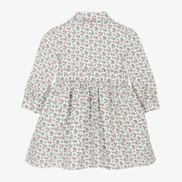 Ralph Lauren-Girls Ivory Floral Cotton Dress | Childrensalon Outlet