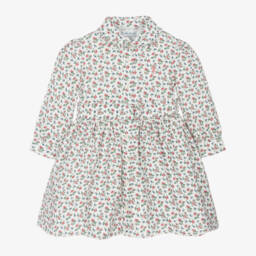 Ralph Lauren-Girls Ivory Floral Cotton Dress | Childrensalon Outlet