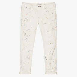 رالف لورين-جينز قطن دنيم لون عاجي للبنات | Childrensalon Outlet