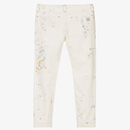 رالف لورين-جينز قطن دنيم لون عاجي للبنات | Childrensalon Outlet