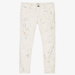 رالف لورين-جينز قطن دنيم لون عاجي للبنات | Childrensalon Outlet