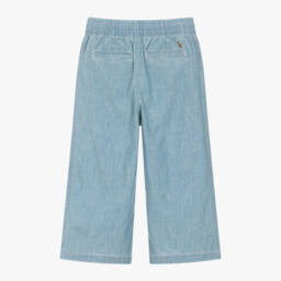 Ralph Lauren-Girls Light Blue Chambray Trousers | Childrensalon Outlet
