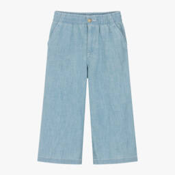 Ralph Lauren-Girls Light Blue Chambray Trousers | Childrensalon Outlet
