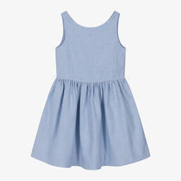 Ralph Lauren-Girls Light Blue Oxford Cotton Dress | Childrensalon Outlet