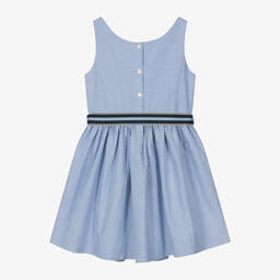 Ralph Lauren-Girls Light Blue Oxford Cotton Dress | Childrensalon Outlet