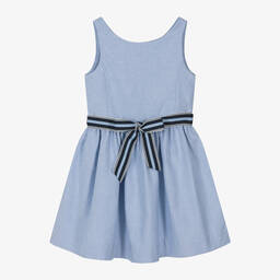 Ralph Lauren-Girls Light Blue Oxford Cotton Dress | Childrensalon Outlet