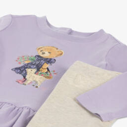Ralph Lauren-Girls Lilac & Beige Bear Outfit | Childrensalon Outlet