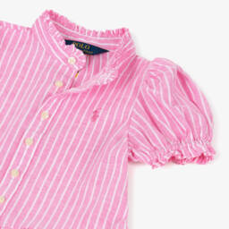 Ralph Lauren-Платье из льна и хлопка в полоску для девочек | Childrensalon Outlet