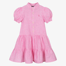 Ralph Lauren-Платье из льна и хлопка в полоску для девочек | Childrensalon Outlet