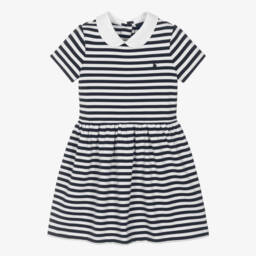 Ralph Lauren-فستان بحري مخطط للبنات | Childrensalon Outlet