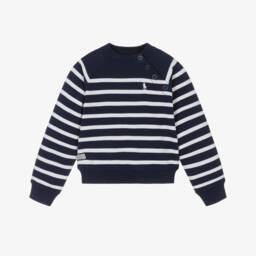 Ralph Lauren-Полосатый вязаный пуловер для девочек в морском стиле | Childrensalon Outlet