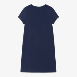 Ralph Lauren-Girls Navy Bear Jersey Dress | Childrensalon Outlet