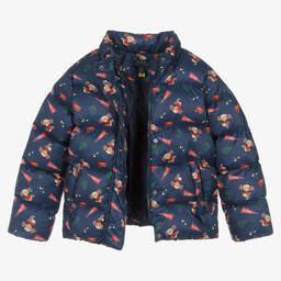 Ralph Lauren-Girls Navy Blue Bear Down Puffer Jacket | Childrensalon Outlet