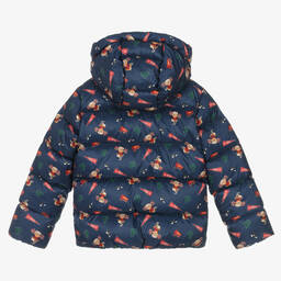 Ralph Lauren-Girls Navy Blue Bear Down Puffer Jacket | Childrensalon Outlet