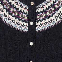 Polo Ralph Lauren-Girls Navy Blue Cardigan | Childrensalon Outlet