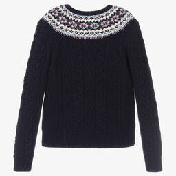 Polo Ralph Lauren-Girls Navy Blue Cardigan | Childrensalon Outlet