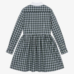 Ralph Lauren-Girls Navy Blue Check Cotton Dress | Childrensalon Outlet