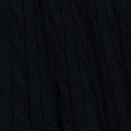 Ralph Lauren-Girls Navy Blue Cotton Cable-Knit Dress | Childrensalon Outlet