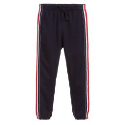 Поло Ralph Lauren-Girls Navy Blue Cotton Joggers | Childrensalon Outlet