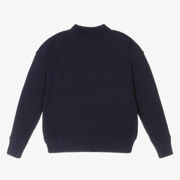 رالف لورين-سويتشيرت قطن جيرسي لون كحلي للبنات | Childrensalon Outlet