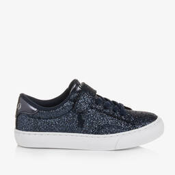 Поло Ralph Lauren-Синие кроссовки на липучке с блестками | Childrensalon Outlet